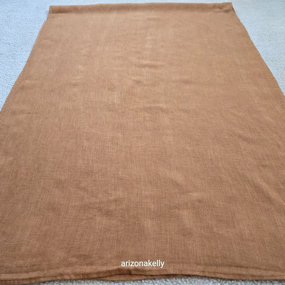 Linen Scarf Hemmed Chestnut Brown